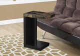 L&S Basics 10593 Accent Table - Cappuccino / Marble-Look Top