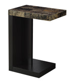L&S Basics 10593 Accent Table - Cappuccino / Marble-Look Top