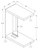L&S Basics 10595 Accent Table - Cappuccino With Tempered Glass