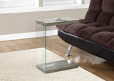 L&S Basics 10598 Accent Table - Dark Taupe With Tempered Glass