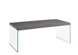 L&S Basics 10599 Coffee Table - Grey With Tempered Glass