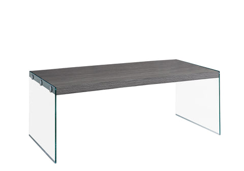 L&S Basics 10599 Coffee Table - Grey With Tempered Glass