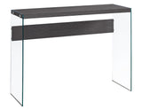 L&S Basics 10601 Console Table - Grey With Tempered Glass