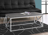 L&S Basics 10604 Coffee Table - Grey With Chrome Metal