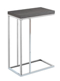 L&S Basics 10607 Accent Table - Grey With Chrome Metal