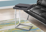 L&S Basics 10608 Accent Table - Chrome Metal / Grey With A Drawer