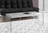L&S Basics 10609 Coffee Table - Grey Cement With Tempered Glass