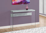 L&S Basics 10611 Console Table - Grey Cement With Tempered Glass