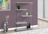 L&S Basics 10613 Bookcase - 60"H / Grey Cement With Tempered Glass