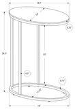 L&S Basics 10614 Accent Table - Oval / Chrome / Frosted Tempered Glass