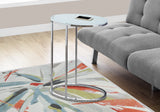 L&S Basics 10614 Accent Table - Oval / Chrome / Frosted Tempered Glass