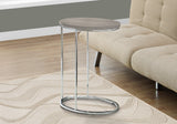 L&S Basics 10615 Accent Table - Oval / Dark Taupe With Chrome Metal