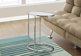 L&S Basics 10618 Accent Table - Oval / Mirror With Chrome Metal