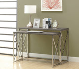 L&S Basics 10626 Console Table - 2Pcs / Dark Taupe With Chrome Metal