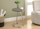 L&S Basics 10628 Accent Table - Dark Taupe With Chrome Metal