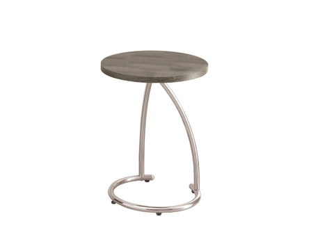L&S Basics 10628 Accent Table - Dark Taupe With Chrome Metal