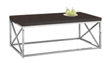 L&S Basics 10630 Coffee Table - Cappuccino / Chrome Metal