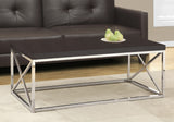 L&S Basics 10630 Coffee Table - Cappuccino / Chrome Metal