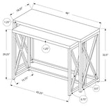 L&S Basics 10632 Console Table - 2Pcs / Cappuccino With Chrome Metal