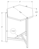 L&S Basics 10633 Accent Table - Hexagon / Grey Cement / Chrome Metal