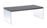 L&S Basics 10634 Coffee Table - Cappuccino With Tempered Glass