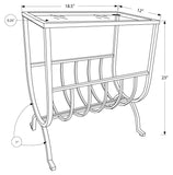 L&S Basics 10647 Accent Table - Stardust Brown Metal With Tempered Glass