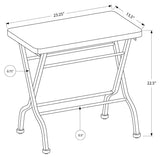 L&S Basics 10648 Accent Table - Cherry / Charcoal Black Metal Folding
