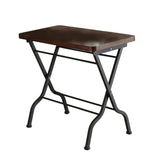 L&S Basics 10648 Accent Table - Cherry / Charcoal Black Metal Folding