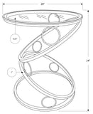 L&S Basics 10652 Accent Table - Matte Black Metal With Tempered Glass