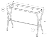 L&S Basics 10656 Console Table - Silver Metal With Tempered Glass