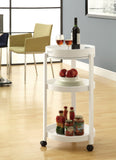 L&S Basics 10661 Home Bar - White Cart With A Serving Tray On Castors