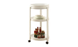 L&S Basics 10661 Home Bar - White Cart With A Serving Tray On Castors