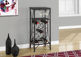 L&S Basics 10663 Home Bar - 40"H / Black Metal Wine Bottle And Glass Rack