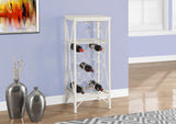 L&S Basics 10664 Home Bar - 40"H / White Metal Wine Bottle And Glass Rack