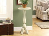 L&S Basics 10667 Accent Table - 16"Dia / Antique White Veneer
