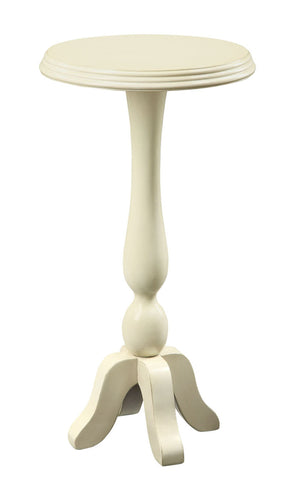 L&S Basics 10667 Accent Table - 16"Dia / Antique White Veneer