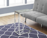 L&S Basics 10672 Accent Table - Grey Cement With Chrome Metal
