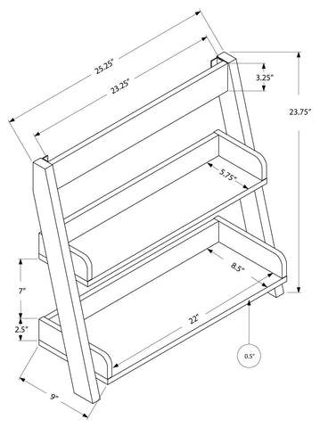 L&S Basics 10685 Bathroom Accent - 24"H / White Wall Mount Shelf