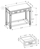 L&S Basics 10692 Console Table - 38"L / Brushed Silver / Mirror