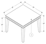 L&S Basics 10708 End Table - 24"X 24" / Brushed Silver / Mirror