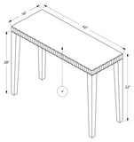 L&S Basics 10709 Console Table - 42"L / Brushed Silver / Mirror