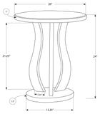 L&S Basics 10711 End Table - 20"Dia / Brushed Silver / Mirror