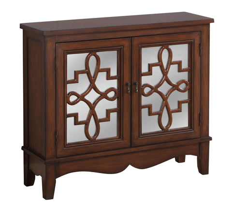 L&S Basics 10719 Accent Chest - Dark Walnut / Mirror Traditional Style