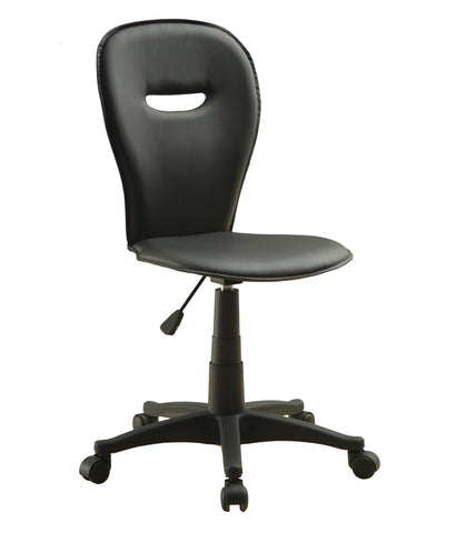 L&S Basics 10732 Office Chair - Black Leather-Look Fabric