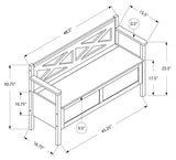 L&S Basics 10735 Bench - 50"L / White Solid Wood With Storage