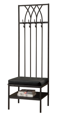 L&S Basics 10742 Bench - 72"H / Black Hammered Metal Hall Entry