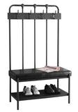 L&S Basics 10743 Bench - 60"H / Charcoal Grey Metal Hall Entry