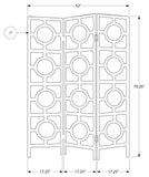 L&S Basics 10745 Folding Screen - 3 Panel / Black Frame" Circle Design "