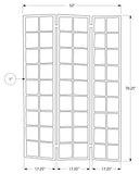 L&S Basics 10750 Folding Screen - 3 Panel / White Frame With Fabric Inlay