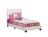 L&S Basics 10758 Bed - Twin Size / White Leather-Look